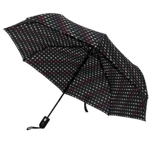 Nollia Windproof Automatic Travel Umbrella, Compact Portable with Reinforced Ribs for Sun & Rain 