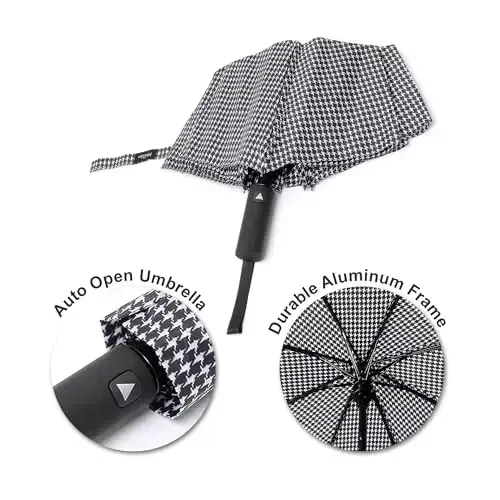 Nollia Windproof Automatic Travel Umbrella, Compact Portable with Reinforced Ribs for Sun & Rain - NOLLIA (1)