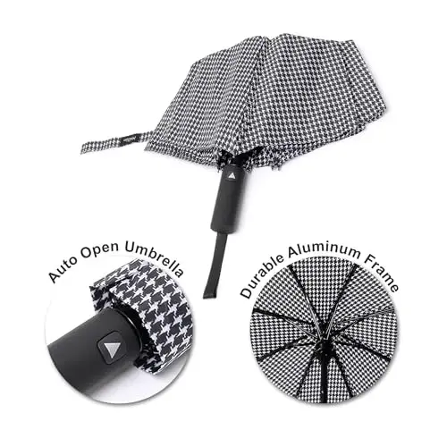 Nollia Windproof Automatic Travel Umbrella, Compact Portable with Reinforced Ribs for Sun & Rain - 2