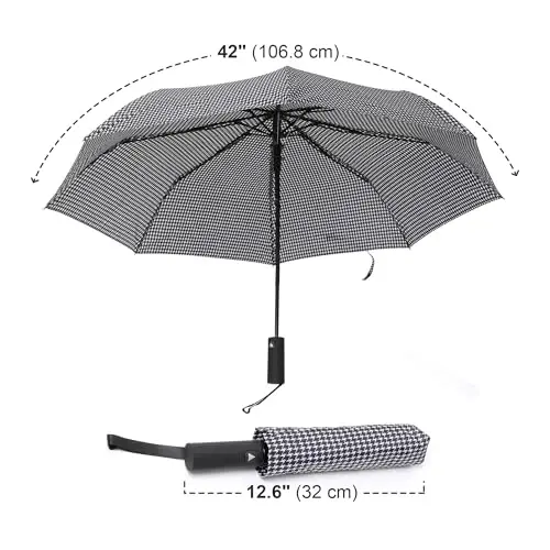 Nollia Windproof Automatic Travel Umbrella, Compact Portable with Reinforced Ribs for Sun & Rain - 3