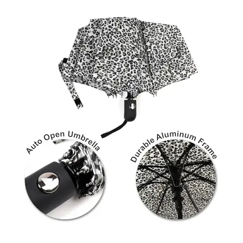 Nollia Windproof Automatic Travel Umbrella, Compact Portable with Reinforced Ribs for Sun & Rain - 2