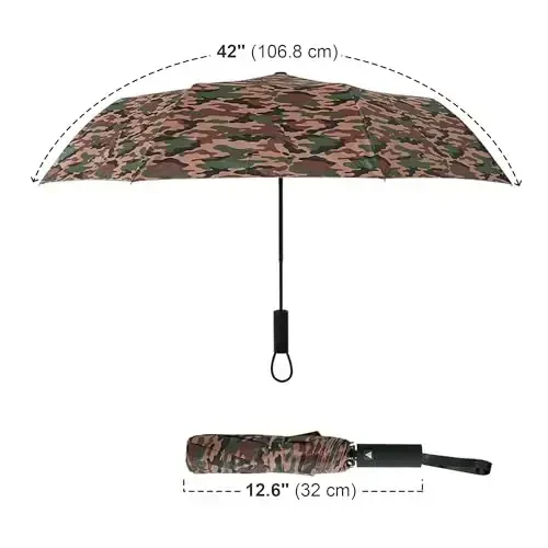 Nollia Windproof Automatic Travel Umbrella, Compact Portable with Reinforced Ribs for Sun & Rain - 3