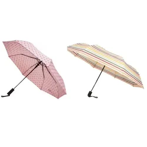 Nollia Windproof Automatic Travel Umbrella, Compact Portable with Reinforced Ribs for Sun & Rain 
