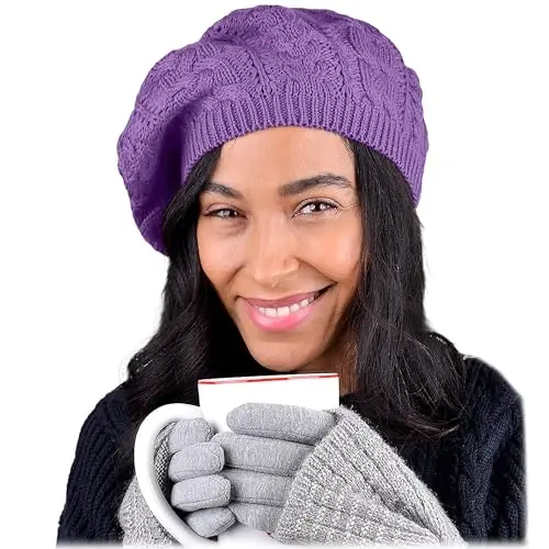 Nollia Soft Knit Solid Color Beanie, Ayollar uchun zamonaviy va yengil Crochet uslubidagi trikotaj shapka, Bir o'lchamli keng shapka - 5