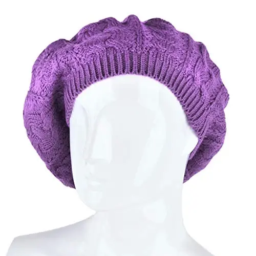 Nollia Soft Knit Solid Color Beanie, Ayollar uchun zamonaviy va yengil Crochet uslubidagi trikotaj shapka, Bir o'lchamli keng shapka - 6