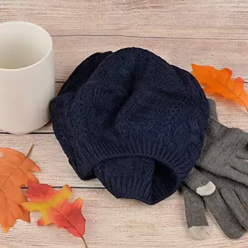 Nollia Soft Knit Solid Color Beanie, Chic, and Lightweight Crochet Knitted Style Beanie Hat for Women, One Size Slouchy Hat - 7