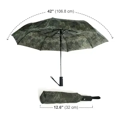 Nollia Windproof Automatic Travel Umbrella, Compact Portable with Reinforced Ribs for Sun & Rain - 3