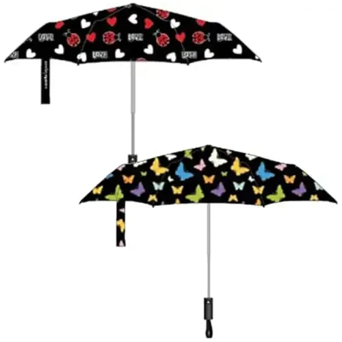 Nollia Windproof Automatic Travel Umbrella, Compact Portable with Reinforced Ribs for Sun & Rain - 1