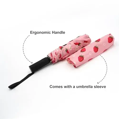 Nollia Windproof Automatic Travel Umbrella, Compact Portable with Reinforced Ribs for Sun & Rain - 4