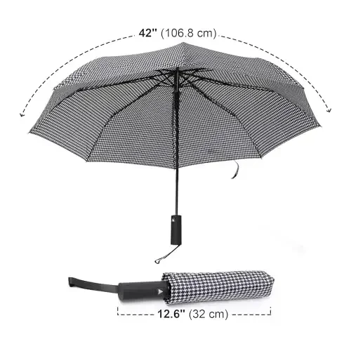 Nollia Windproof Automatic Travel Umbrella, Compact Portable with Reinforced Ribs for Sun & Rain - 3