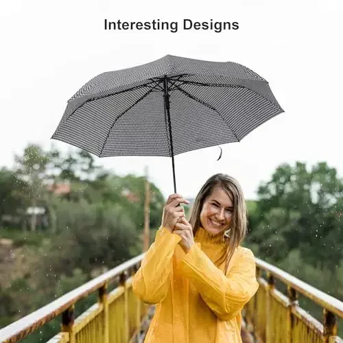 Nollia Windproof Automatic Travel Umbrella, Compact Portable with Reinforced Ribs for Sun & Rain - 6