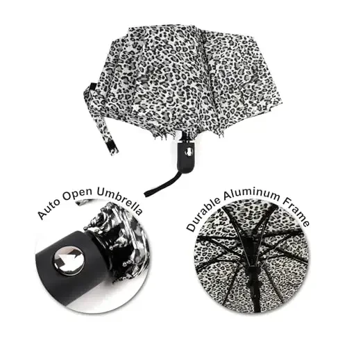 Nollia Windproof Automatic Travel Umbrella, Compact Portable with Reinforced Ribs for Sun & Rain - 2