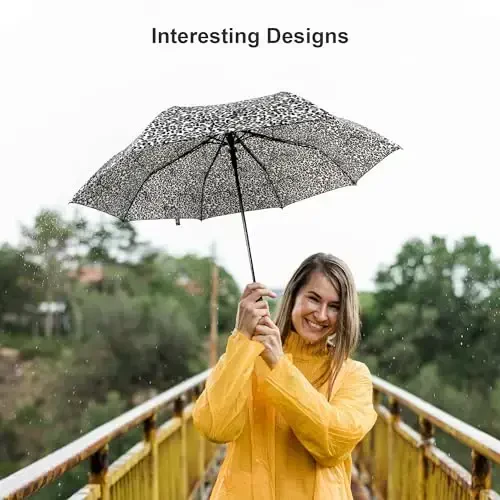 Nollia Windproof Automatic Travel Umbrella, Compact Portable with Reinforced Ribs for Sun & Rain - 6