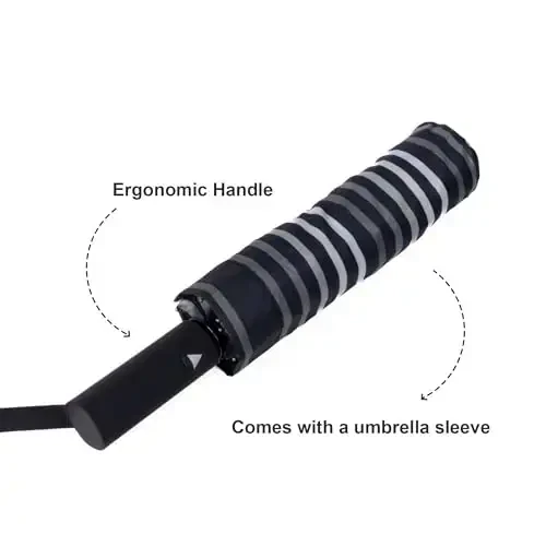 Nollia Windproof Automatic Travel Umbrella, Compact Portable with Reinforced Ribs for Sun & Rain - 4