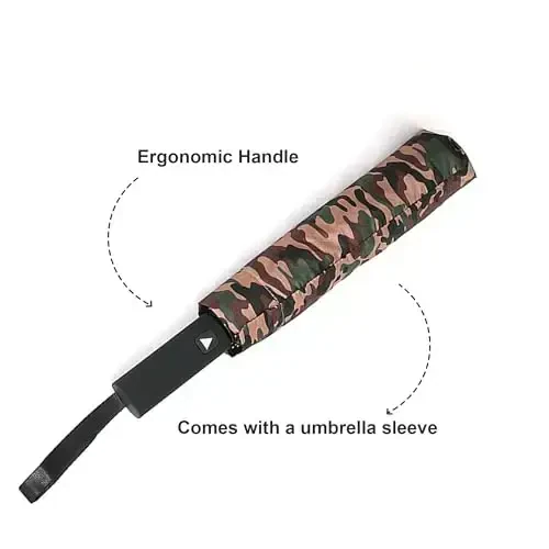 Nollia Windproof Automatic Travel Umbrella, Compact Portable with Reinforced Ribs for Sun & Rain - 4