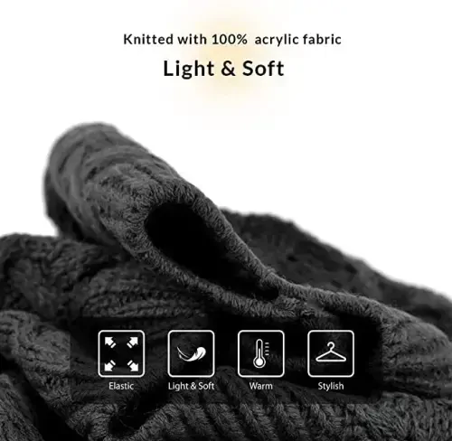 Nollia Yumshoq Trikotaj Bir Rangli Shlyapa, Chiroyli va Yengil To‘qilgan Qalpog‘i Ayollar uchun, Bir O‘lchamli Qalpog‘i - 3