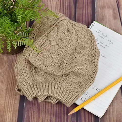 Nollia Soft Knit Solid Color Beanie, Chic, and Lightweight Crochet Knitted Style Beanie Hat for Women, One Size Slouchy Hat - 7