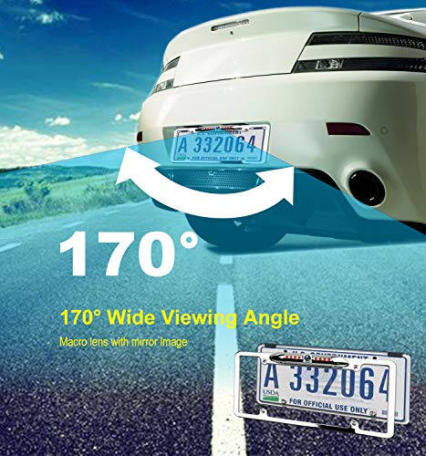 Nomer plitasini zaxira kamerasi, JPP Oldin/Orqa ko'rinish kamerasi 170° Ko'rish burchagi Universal Avtomobil orqaga qarash kamerasi Su o'tkazmaydigan 8 LED Kechasi ko'rish Avtomobil orqaga qarash kamerasi - 4