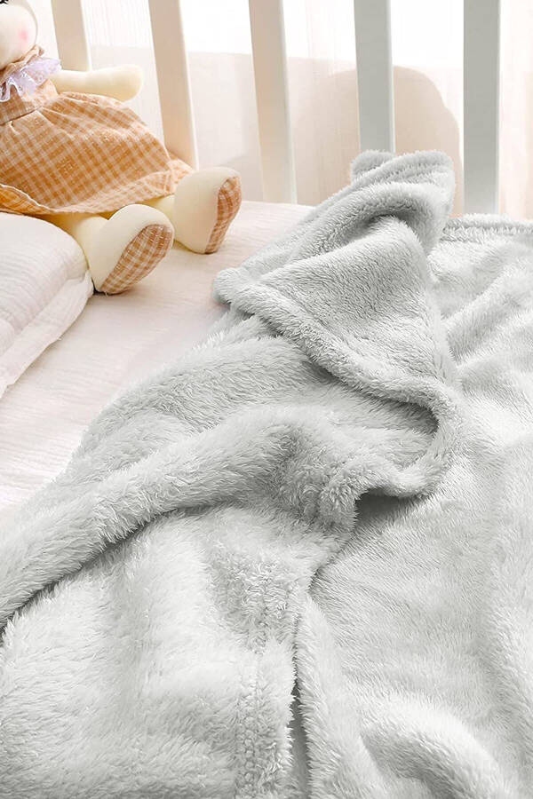 Nomi Baby Blanket Grey Newborn Baby Crib Stroller Swaddle Plush Blanket 100x120 Cm - 13