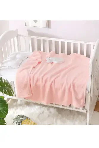 Nomi Baby Blanket Pink Newborn Baby Crib Stroller Swaddle Plush Blanket 100x120 Cm-PINK - 7