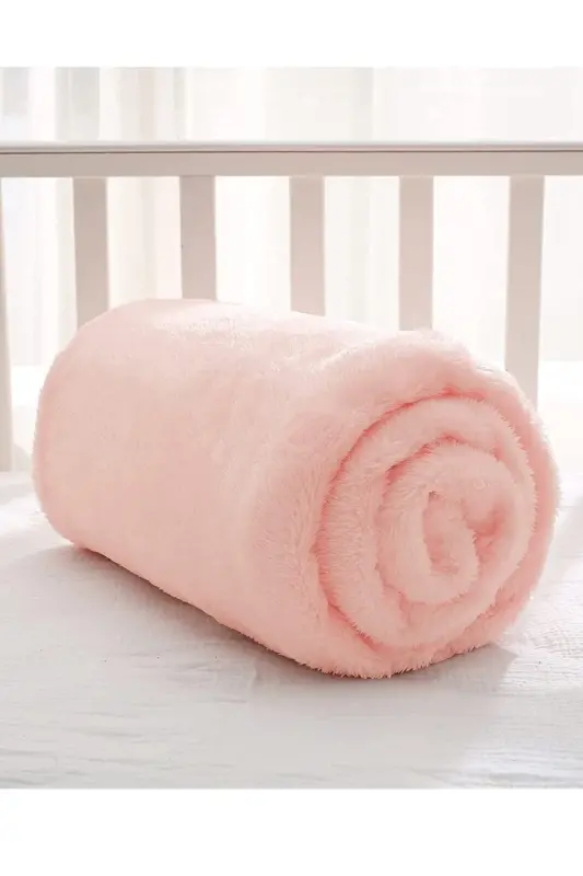 Nomi Bebek Battaniyesi Pembe Yeni Doğan Bebek Beşik Puset Kundak Peluş Battaniye 100x120 Cm - PEMBE - 6