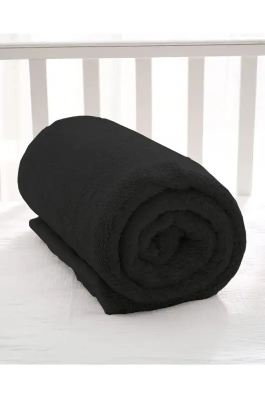 Nomi Bebek Battaniyesi Qora Yangi Tug'ilgan Chaqaloq Beshik Aravachasi O'rash Peluş Adyol 100x120 Sm-Qora - 2