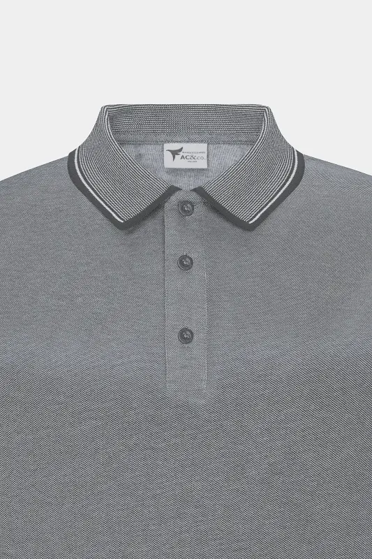 Non-iron Cotton Fabric Slim Fit Narrow Cut Non-Curling Polo Neck T-Shirt - 12