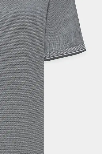 Non-iron Cotton Fabric Slim Fit Narrow Cut Non-Curling Polo Neck T-Shirt - 13