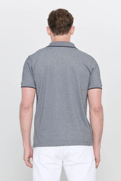 Non-iron Cotton Fabric Slim Fit Narrow Cut Non-Curling Polo Neck T-Shirt - 5