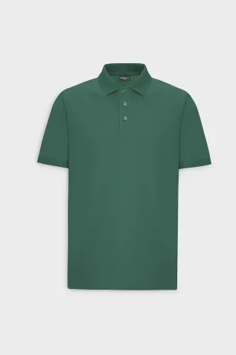 Non-Roll Pique Polo Collar Men's Dark Green T-Shirt - Dark Green - 7