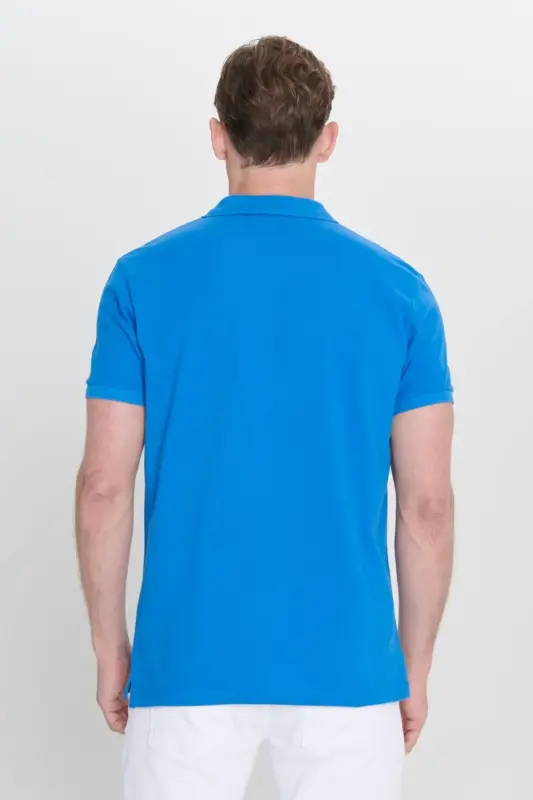 Non-Roll Pique Polo Collar Men's Royal Blue T-Shirt - royal blue - 8