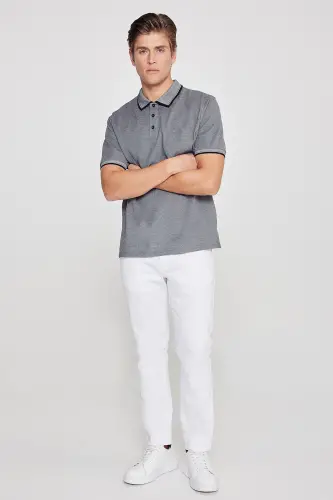 Non-Shrink Cotton Fabric Regular Fit Comfort Cut Black Wrinkle-Resistant Polo Collar Pocketed T-Shirt - 7