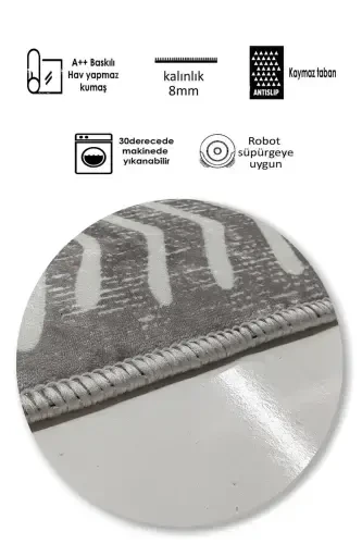 Non-Slip Base Washable 2 Pcs 60x100 - 50x60 Bathroom Rug Mat Toilet Set-gray - 3