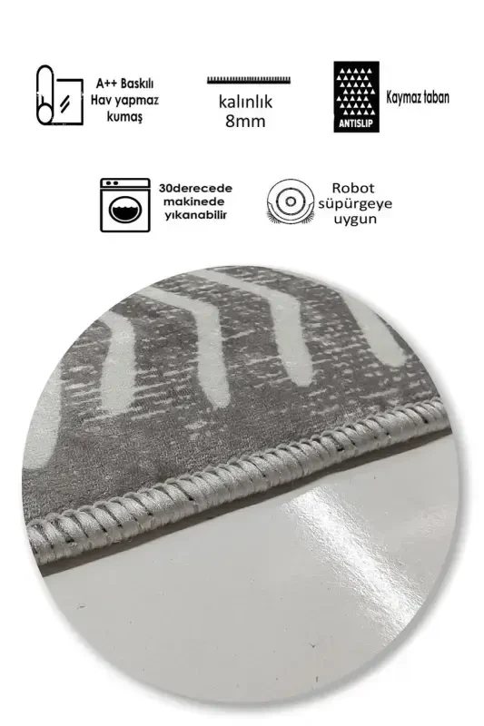 Non-Slip Base Washable 2 Pcs 60x100 - 50x60 Bathroom Rug Mat Toilet Set-gray - 3