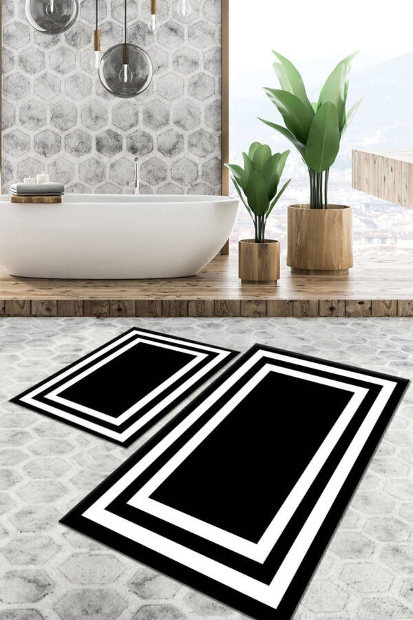 Non-slip Base Washable Stain-resistant 2-Piece Set 60x100 50x60 Bath Mat Bathroom Rug Toilet Set - 1