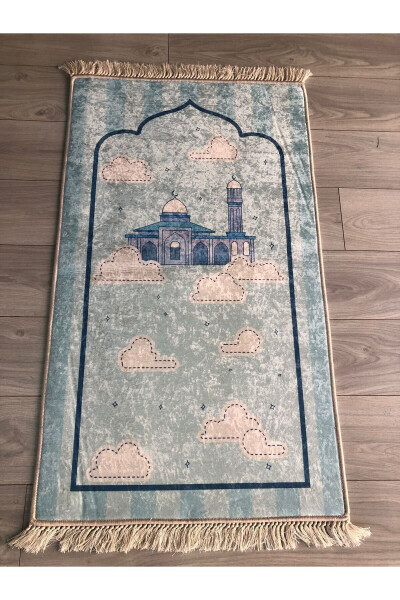 Non-Slip Machine Washable Digital Printed Prayer Rug 70x120cm - 1