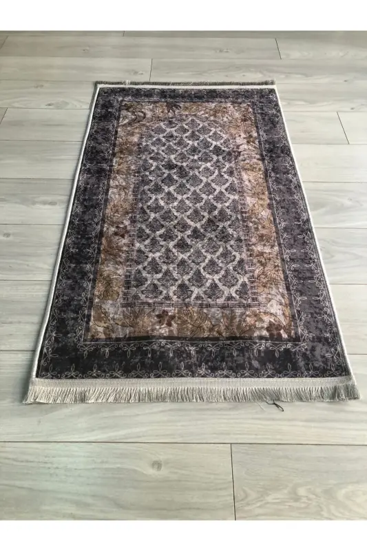 Non-Slip Machine Washable Digital Printed Prayer Rug 70x120cm-Dark Gray - 2