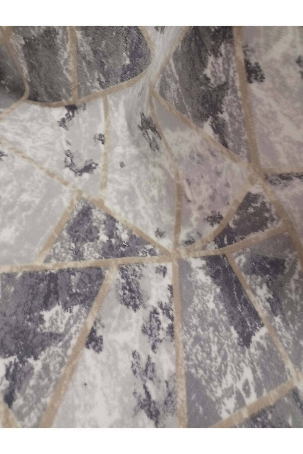 Non-Slip Marble Pattern Slim Long Cleanable Stylish Roll Cut Gel Rug - 5