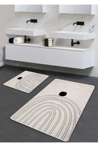 Non-Slip Washable 2-Piece Bathroom Rug Set - Arch Design 60*100 cm - 50*60 cm - PILLOVELAND