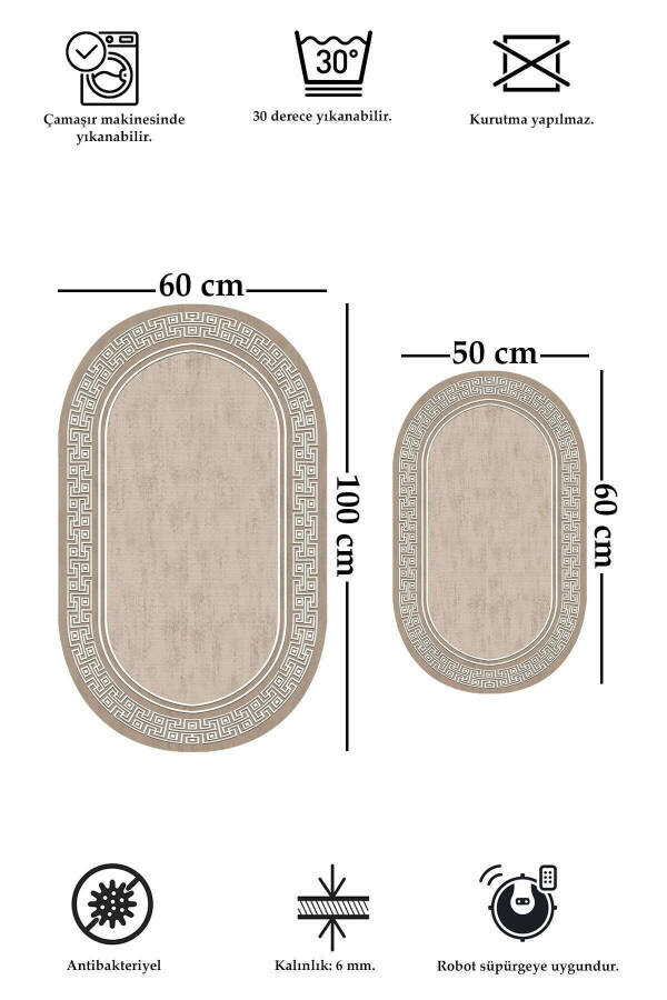 Non-Slip Washable 2 Piece Set 60x100 50x60 Bathroom Rug Bathroom Mat Toilet Set - 5