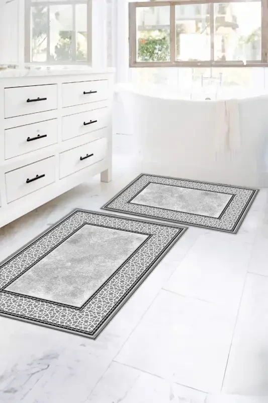 Non-Slip, Washable Bath Mat, Bathroom Rug, Shower Cabin Rug - Square - 1