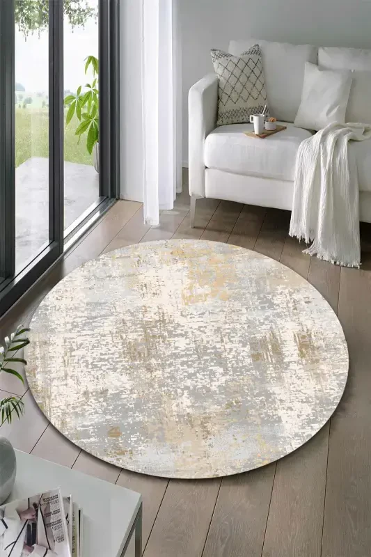 Non-Slip Washable Printed Hallway Runner Kitchen Carpet-Round - HALISE HOME