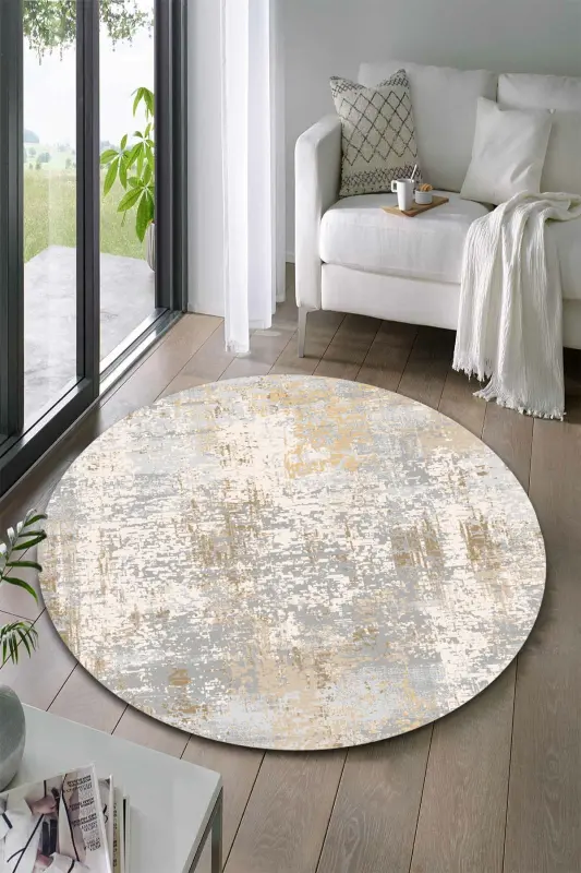 Non-Slip Washable Printed Hallway Runner Kitchen Carpet-Round - 1