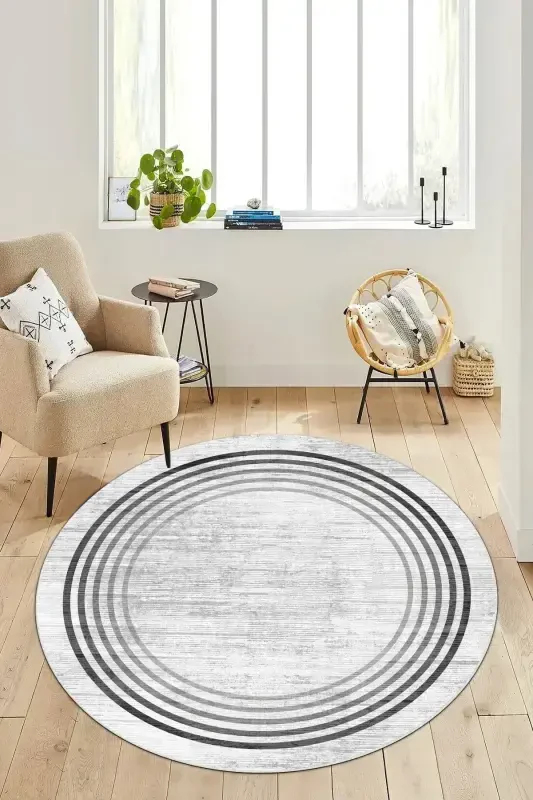 Non-Slip Washable Printed Rug Runner-Round - 2
