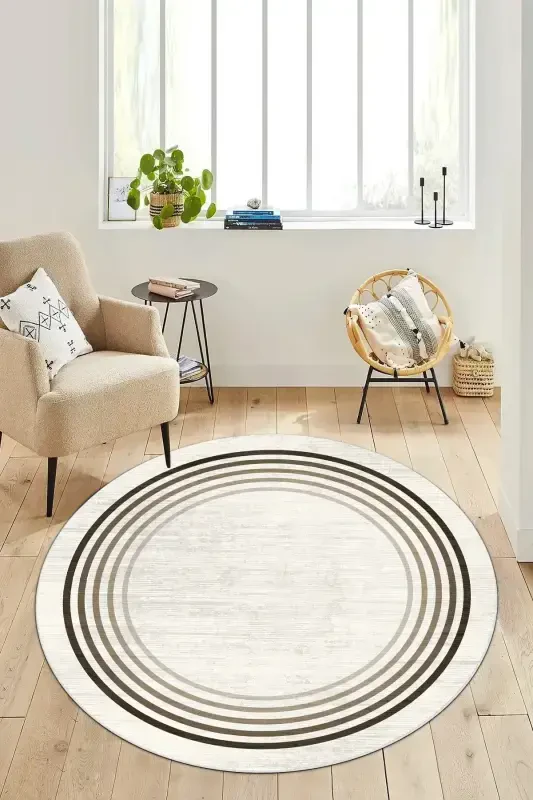 Non-Slip Washable Printed Rug Runner-Round - 2
