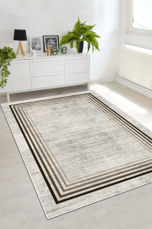 Non-Slip Washable Printed Runner Rug-Beige - 4