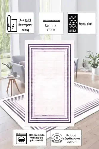 Non-Slip Washable Printed Runner Rug-Pink - 4