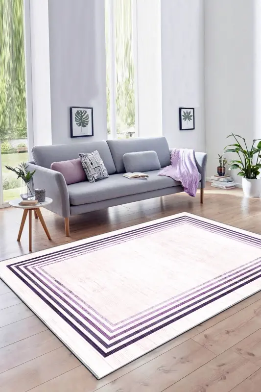 Non-Slip Washable Printed Runner Rug-Pink - 1