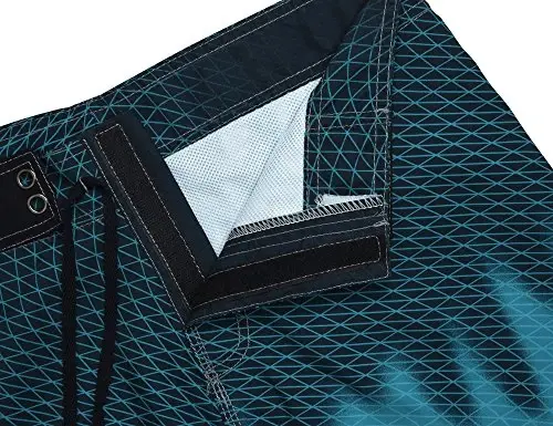 Nonwe erkaklar suzish shortilari tez quriydigan to'lqin naqshli to'rli astarli taxta shortilar - 5