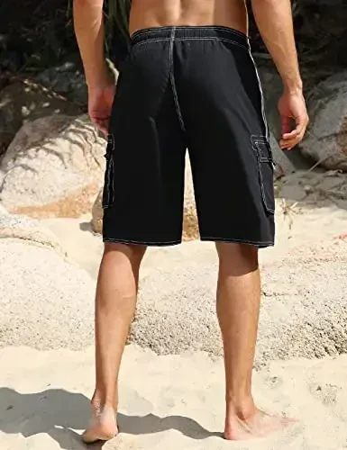 Nonwe Men's Beachwear Board Shorts Quick Dry with Mesh Lining Swim Trunks - 4